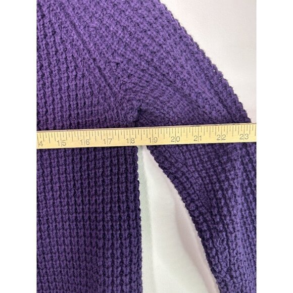 Lands' End Women's Oversized Cowl Neck Sweater Purple Cable Knit Size Med… - Picture 8 of 9